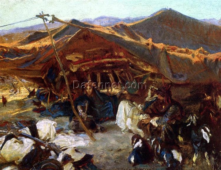 1906 Bedouin Encampment by John Singer Sargent – Impressionist Genre Painting Oil on Canvas