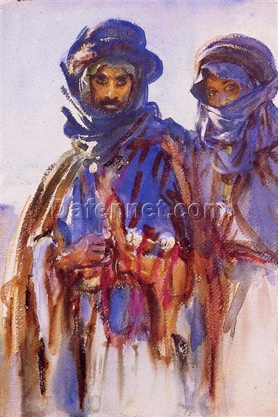 Impressionist Portrait Masterpiece – Bedouins, c.1905 by John Singer Sargent, High-Quality Replica