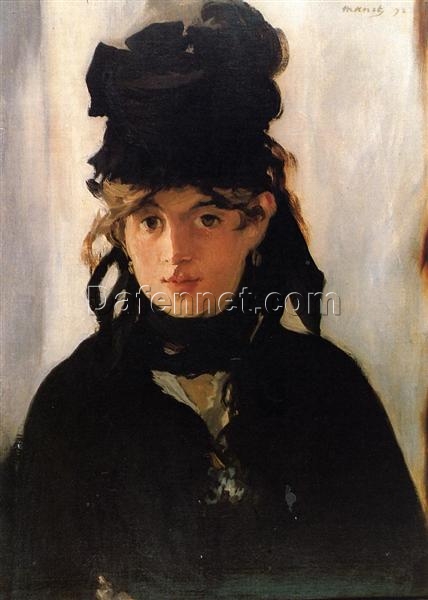 Berthe Morisot with a Bouquet of Violets – Inspired by Edouard Manet (1872) Impressionist Portrait