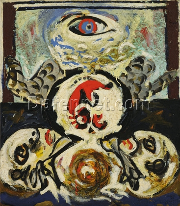 Inspired by Jackson Pollock’s Bird (1941) – Expressionist Oil on Canvas (61.6 x 70.5 cm)