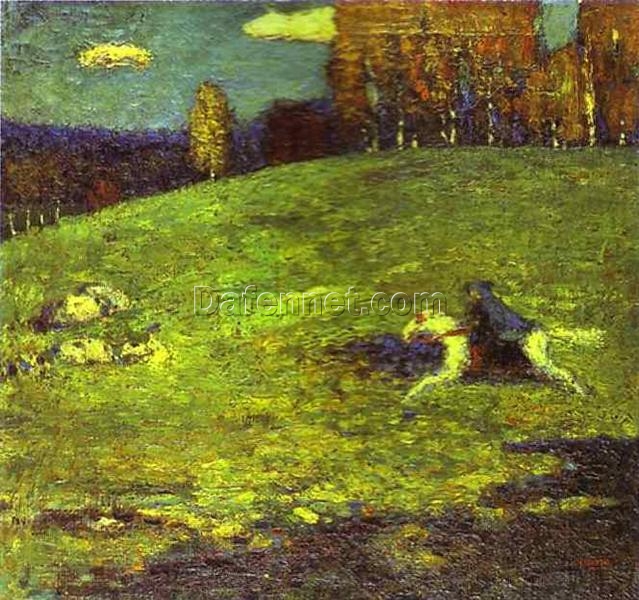 Expressionist Landscape: Blue Rider by Wassily Kandinsky, 1903 – High-Quality Canvas Print