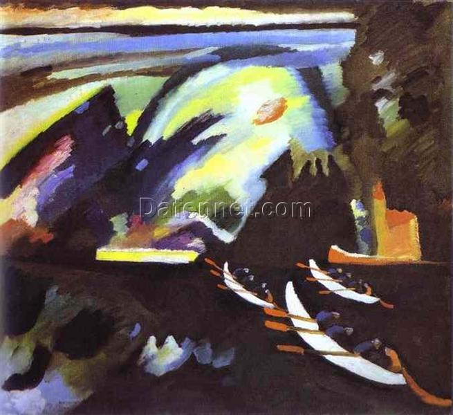 Wassily Kandinsky – Boat Trip (1910) – Bold Expressionism in Marina Art