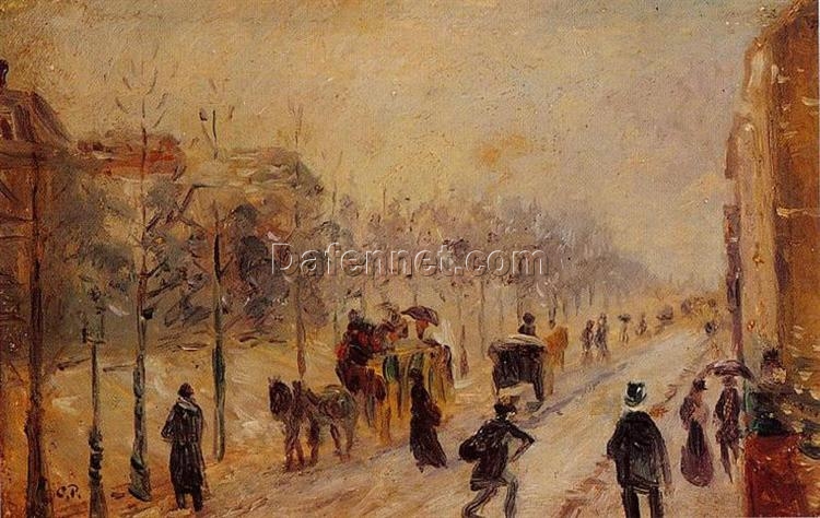 Impressionist “Boulevard des Batignolles” by Camille Pissarro – Oil Painting, 1878-79