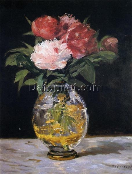 Oil Painting Inspired by Edouard Manet: Bouquet of Flowers (1882) Still Life on Canvas