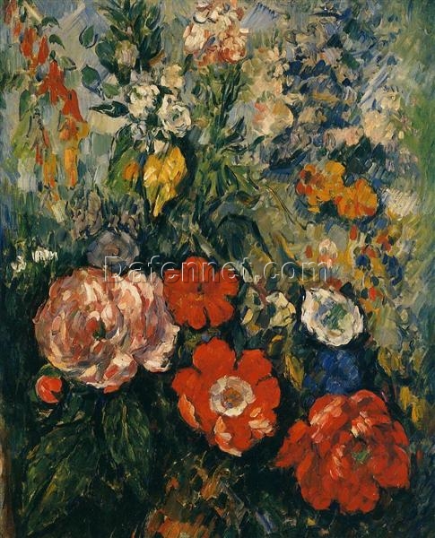 Bouquet of Flowers” by Paul Cézanne – Exquisite Floral Oil Painting (c.1880) for Art Collectors