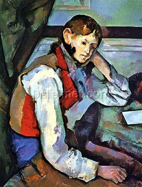 Boy in a Red Vest” (1889) – Paul Cézanne Post-Impressionism, Oil on Canvas