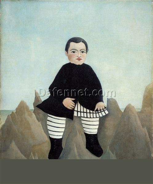 Henri Rousseau “Boy on the Rocks” Reproduction – Naïve Art Oil Painting for Home Decor