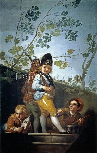 Boys Playing Soldiers | Romanticism by Francisco Goya (1779)