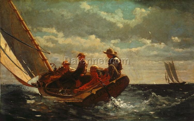 Winslow Homer ‘Breezing Up (A Fair Wind)’ (1873-1876) – Exquisite Oil Reproduction of Realist Genre Painting