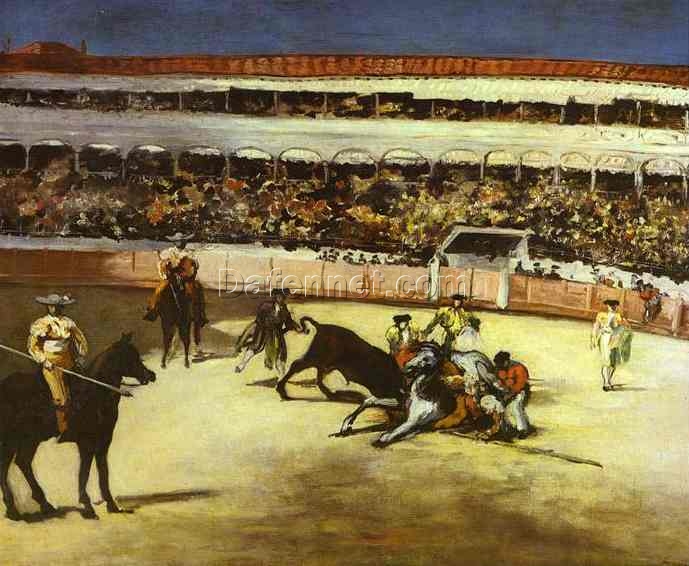 Bull-fighting Scene – Inspired by Edouard Manet (1866) Realist Oil Painting