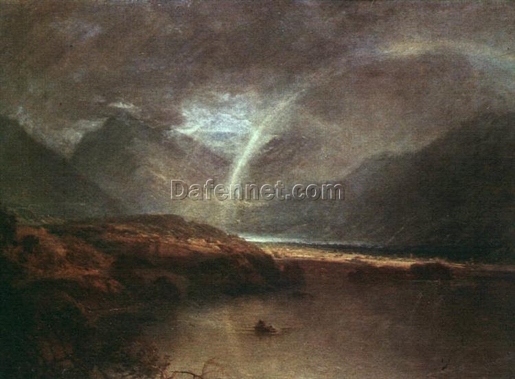 J.M.W. Turner Oil Painting – Buttermere Lake, Cumberland, 1798, Romantic Landscape