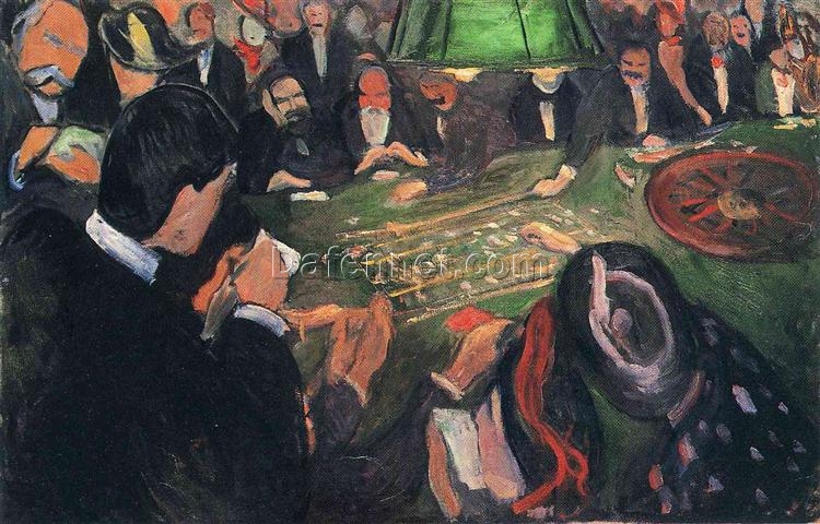 By the Roulette by Edvard Munch – 1892 Expressionist Oil Painting