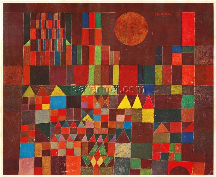 Castle and Sun by Paul Klee – 1928 Expressionist Figurative Oil Painting