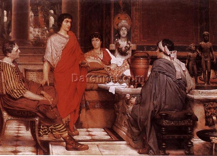 Sir Lawrence Alma-Tadema Oil Painting – Catullus at Lesbia’s House (1865)