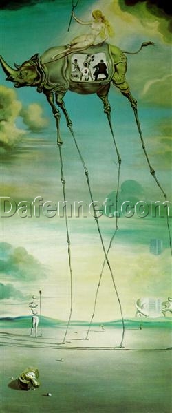 Inspired by Salvador Dali: Celestial Ride – Surrealist Symbolic Oil Painting on Canvas