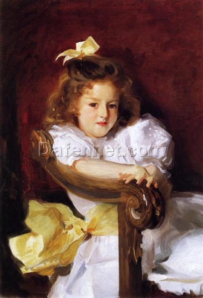 John Singer Sargent ‘Charlotte Cram’ Realist Oil Portrait – Fine Art Reproduction on Canvas