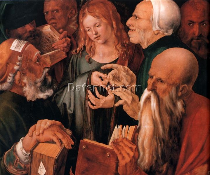 Christ among the Doctors by Albrecht Dürer – 1506 Northern Renaissance Religious Oil Painting on Panel