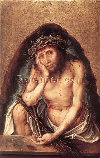 Christ as the Man of Sorrows by Albrecht Dürer – 1493 Northern Renaissance Religious Oil Painting on Panel