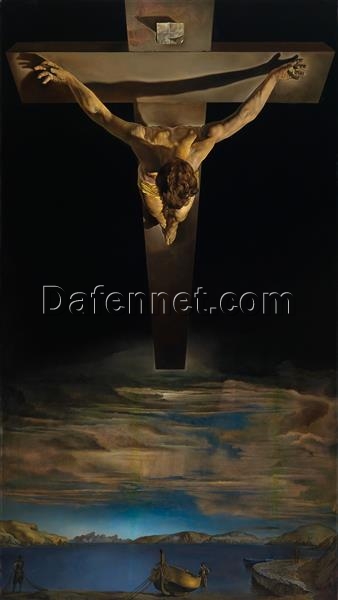 Christ of St. John of the Cross” Oil Painting – Inspired by Salvador Dali’s Surrealist Religious Art