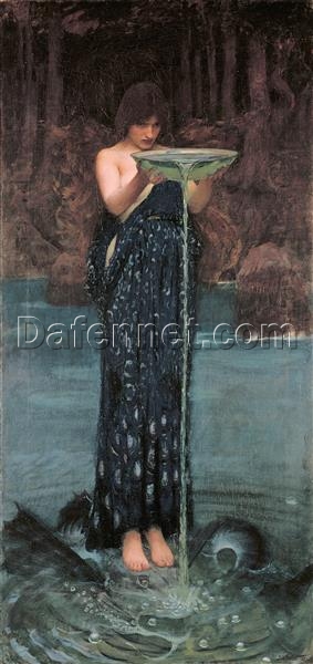 Romanticism Oil Painting – Circe Invidiosa, 1892 Mythological Masterpiece by John William Waterhouse