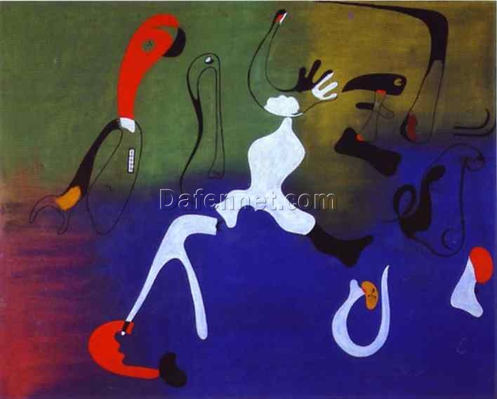 Inspired by Joan Miró – 1933 Composition Surrealist Abstract Oil Painting (130 x 162 cm)