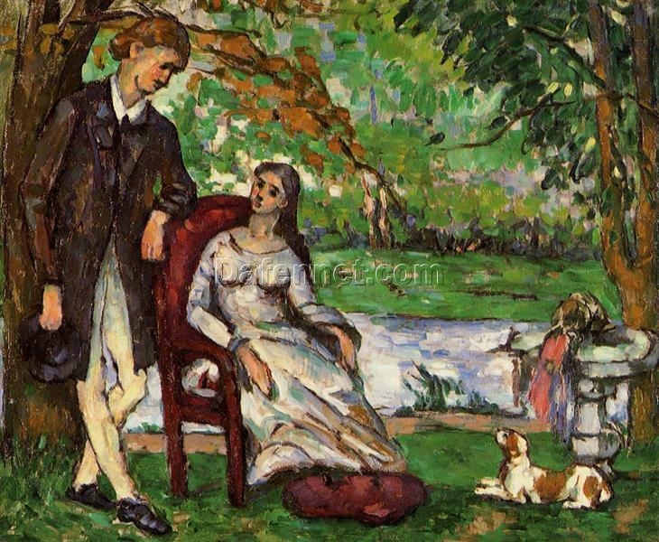 Couple in a Garden” – Paul Cézanne, c. 1873 | Iconic Impressionist Oil on Canvas