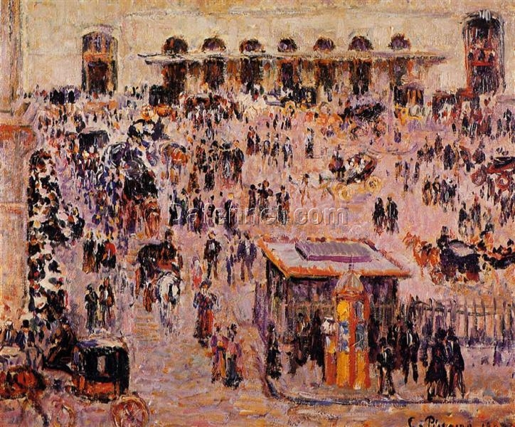 Cour du Havre, Gare St. Lazare” by Camille Pissarro – 1893 Parisian Cityscape in Oil