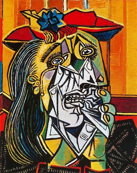 Surrealist Portrait Inspired by Picasso – ‘Weeping Woman’ (Femme en pleurs), 1937 Oil Painting on Canvas