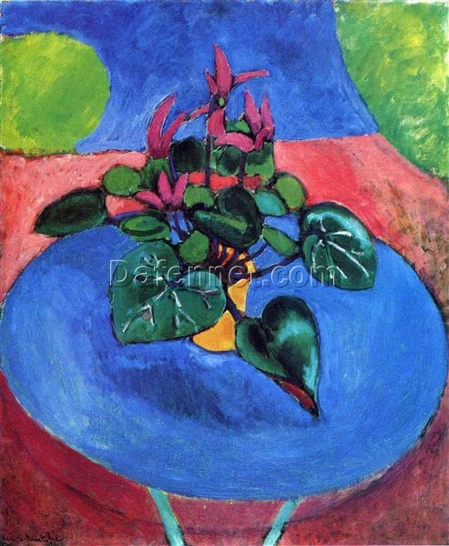 Henri Matisse Inspired Floral Art – ‘Cyclamen Pourpre’ (1911-1912) – Hand-Painted Oil on Canvas