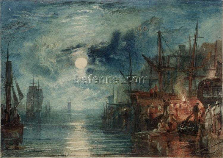 Shields, on the River Tyne by J.M.W. Turner – Handcrafted Romantic Marine Art Reproduction