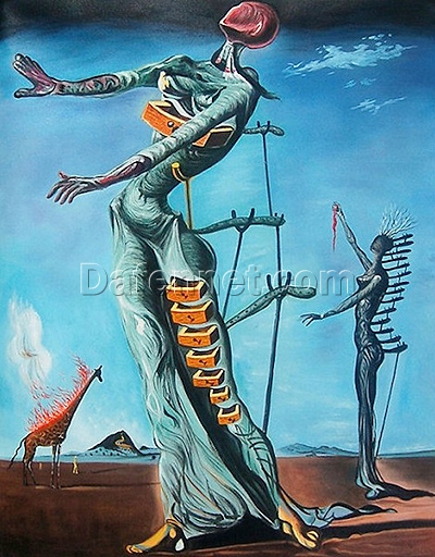 The Burning Giraffe” Inspired by Salvador Dali | Surrealism Oil Painting Replica