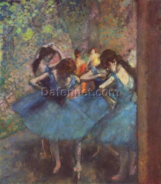 Elegant Custom Reproduction of Dancers in Blue by Edgar Degas, 1895 – Impressionism on Canvas