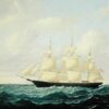 dashing wave clipper ship off boston light 1855