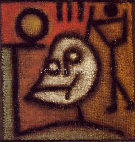 Expressionist Oil and Paper Painting Death and Fire by Paul Klee (1940) – Modern Genre Art for Home or Office Decor