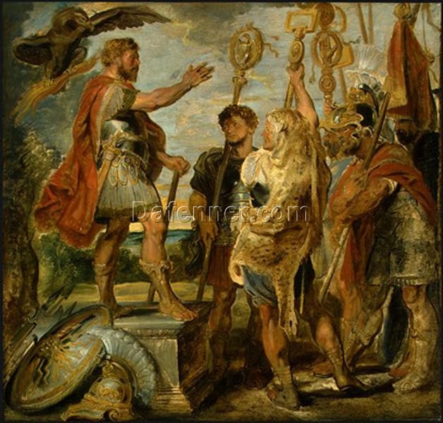 Baroque Reproduction of “Decius Mus Addressing the Legions” by Peter Paul Rubens – Military History Painting