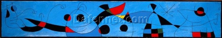 Inspired by Joan Miró’s For David Fernández (1965) – Abstract Surrealist Oil Painting