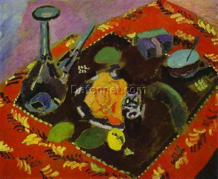 Custom Oil Painting Inspired by Henri Matisse – ‘Dishes and Fruit’ (1906) – Post-Impressionist Still Life on Canvas