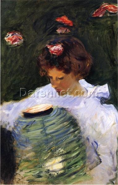 John Singer Sargent-Inspired Dorothy Barnard Oil Painting – Impressionist Portrait on Canvas