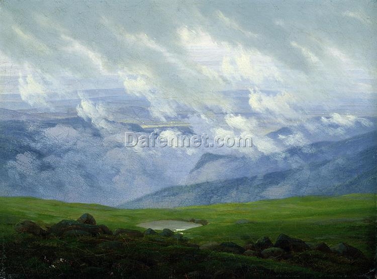 Romantic Cloudscape Oil Painting Drifting Clouds by Caspar David Friedrich (1820) – Elegant Landscape Art for Home and Office Decor