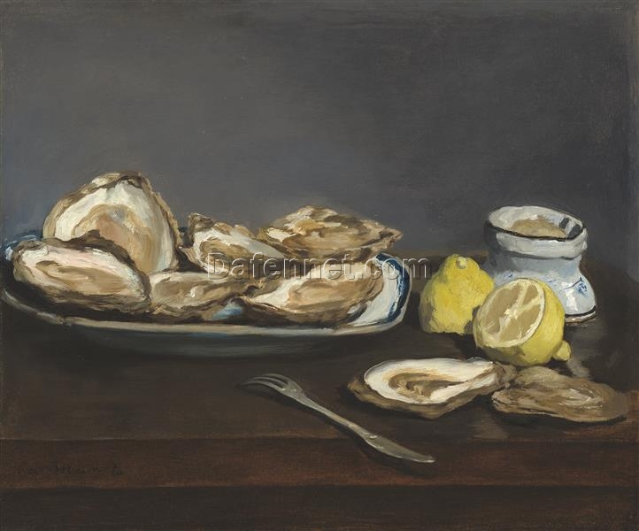 Oysters Inspired by Édouard Manet – 1862 Realist Still Life Oil Painting