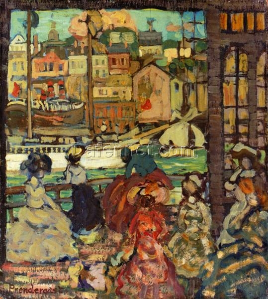 East Boston Ferry by Maurice Prendergast – Post-Impressionist Genre Painting (c. 1907)