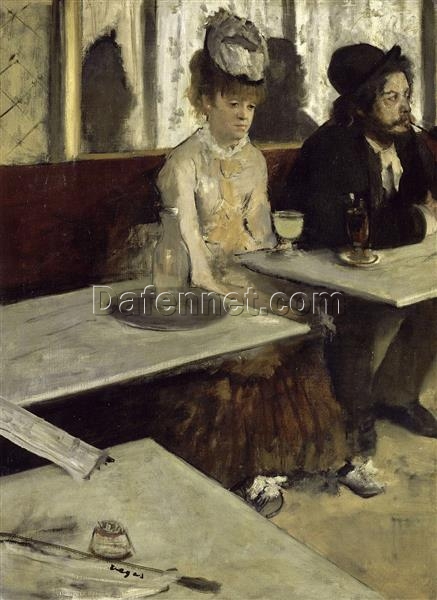 The Absinthe Drinker (Au Café) by Edgar Degas – 1876 French Impressionist Oil Painting