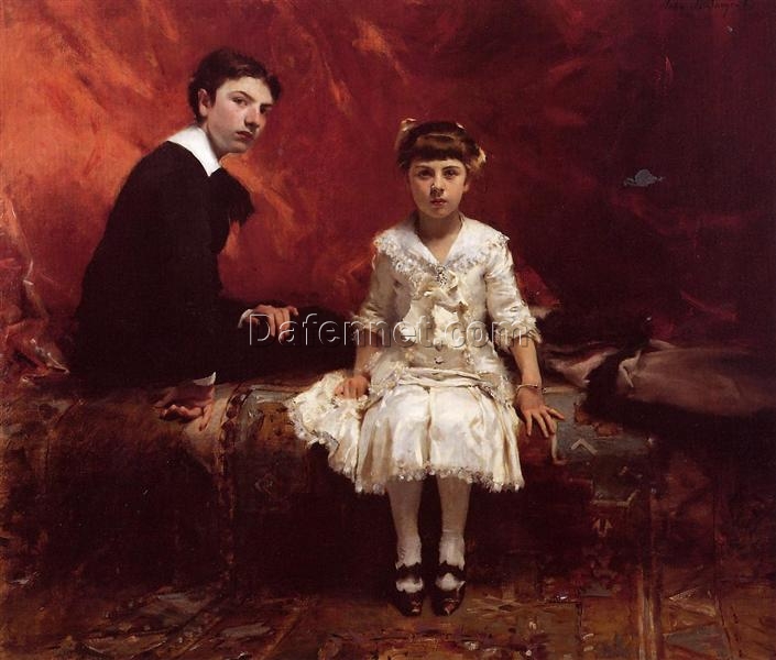 Oil Painting Inspired by John Singer Sargent’s Edouard and Marie Louise Pailleron – Realistic Portrait Art on Canvas