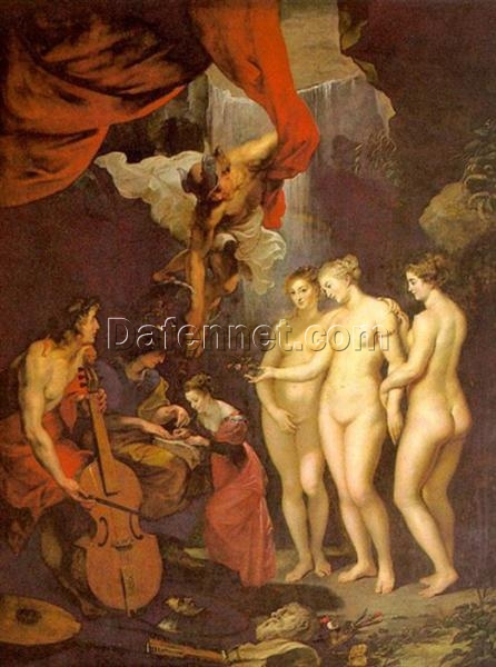 Education of Marie de Medici” by Peter Paul Rubens – Large-Scale Baroque Oil Reproduction