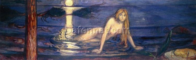 Edvard Munch ‘The Lady from the Sea’ – Hand-Painted Nude Oil Painting, Large Canvas Art for Sale from Dafen Village