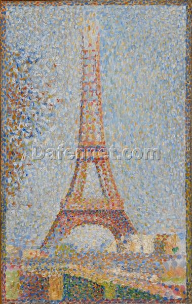 The Eiffel Tower by Georges Seurat – Pointillism Cityscape Oil Painting Poster