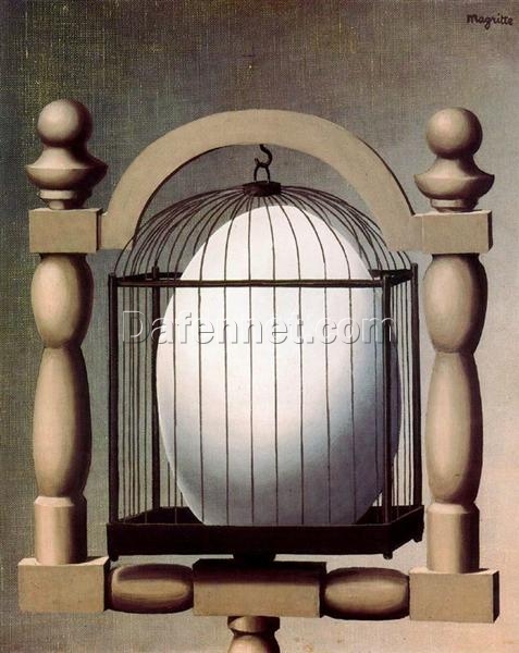 Elective Affinities Inspired by René Magritte – 1933 Surrealist Symbolic Oil Painting, Canvas (41×33 cm)