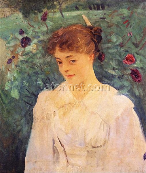 John Singer Sargent ‘Elsie Palmer’ Impressionist Portrait – Fine Art Reproduction on Canvas