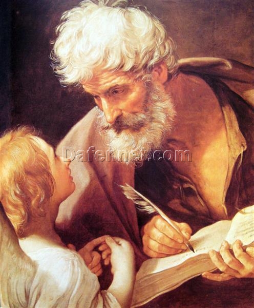 Guido Reni Evangelist St. Matthew and the Angel – Baroque Religious Oil Reproduction