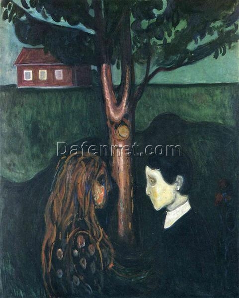 Eye in Eye by Edvard Munch – 1894 Expressionist Oil Painting, Powerful Genre Artwork